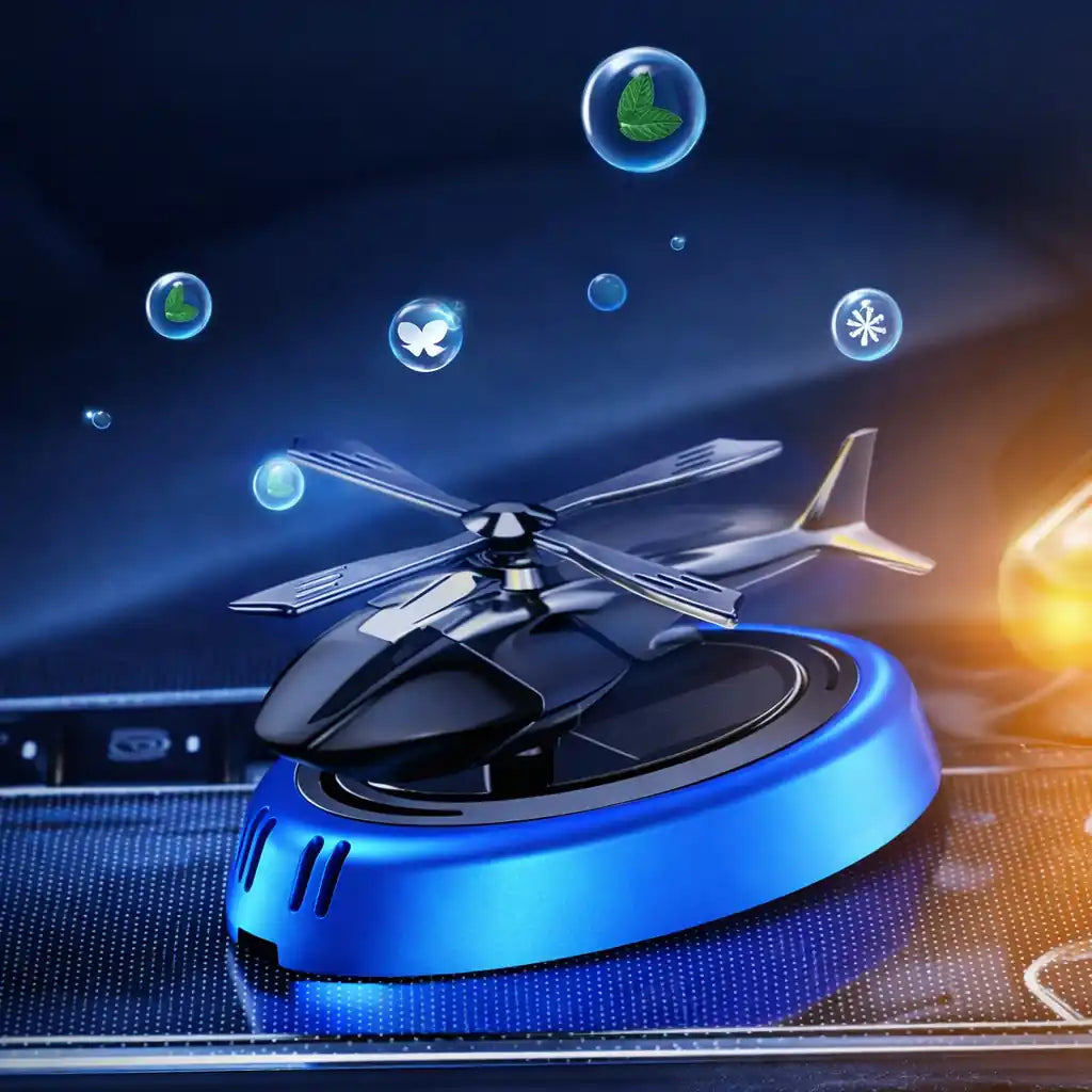 Solar-Powered Rotating Helicopter Car Aroma Diffuser
