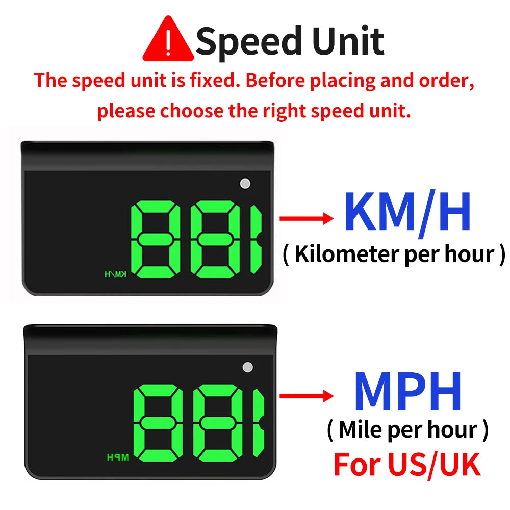 Universal GPS HUD Speedometer with Auto Brightness