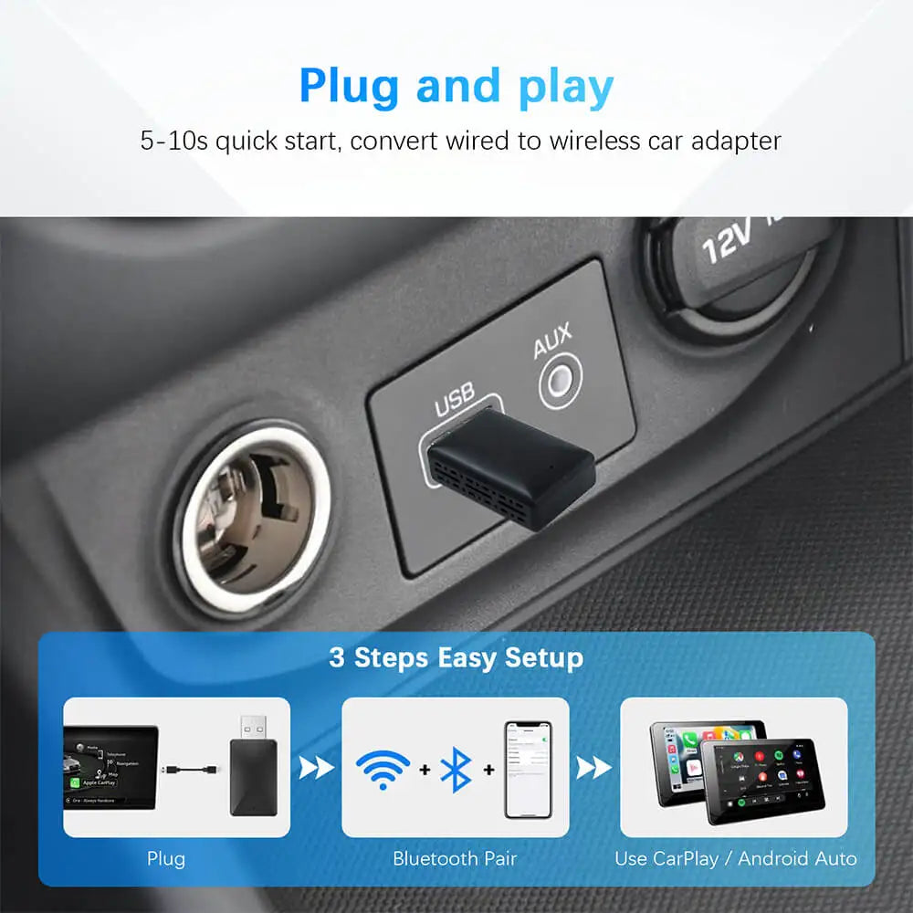 2-in-1 Wireless CarPlay & Android Auto Adapter