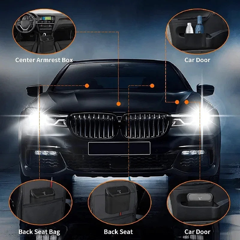 Leakproof Car Trash Can with Lid + Refill Bags