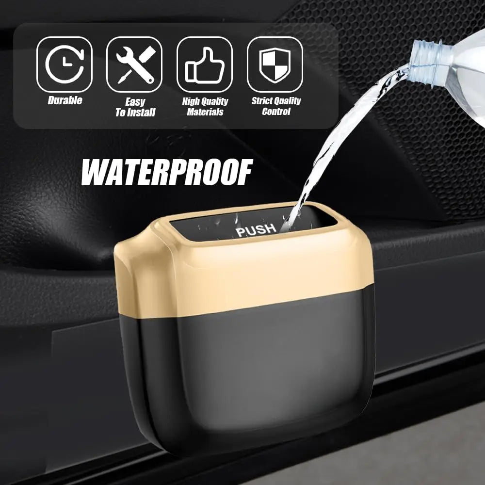 Mini Car Trash Can with Press-Open Lid