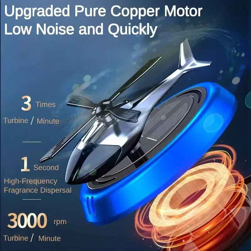 Solar-Powered Rotating Helicopter Car Aroma Diffuser