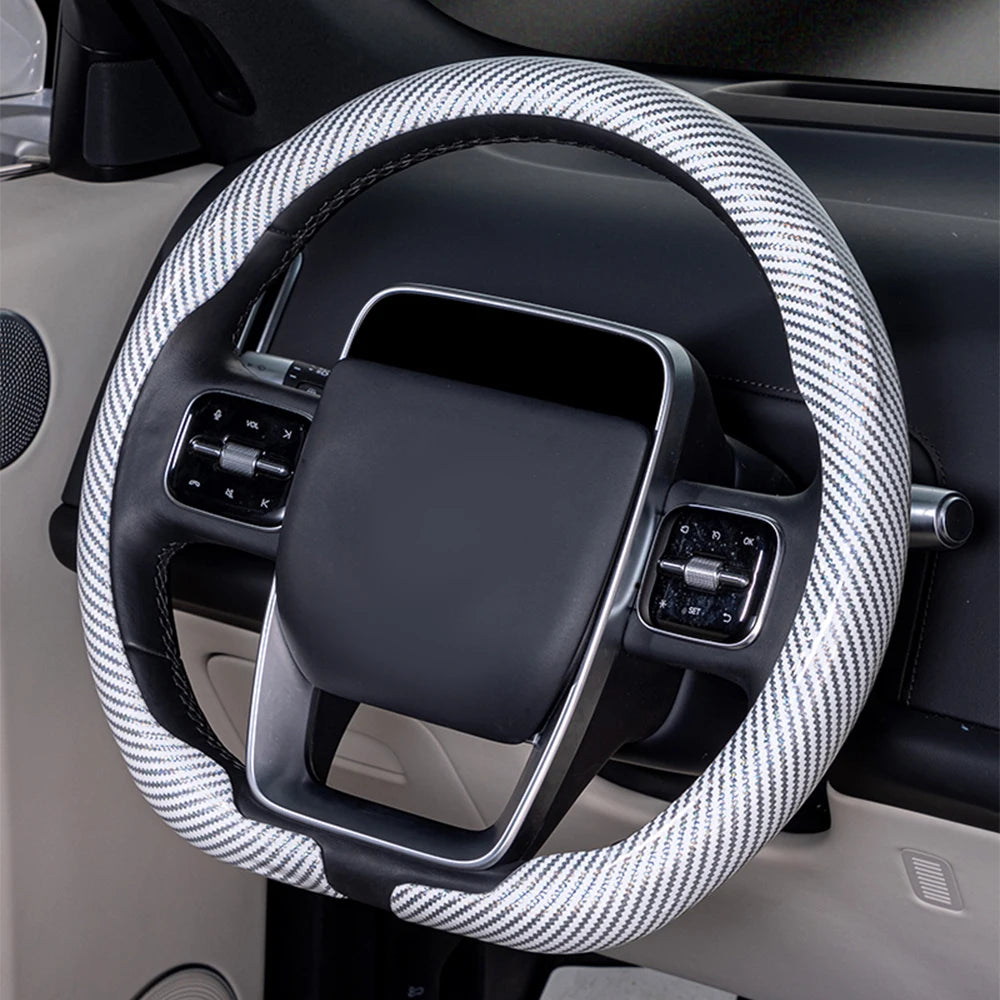 Premium Universal Carbon Fiber Steering Wheel Cover