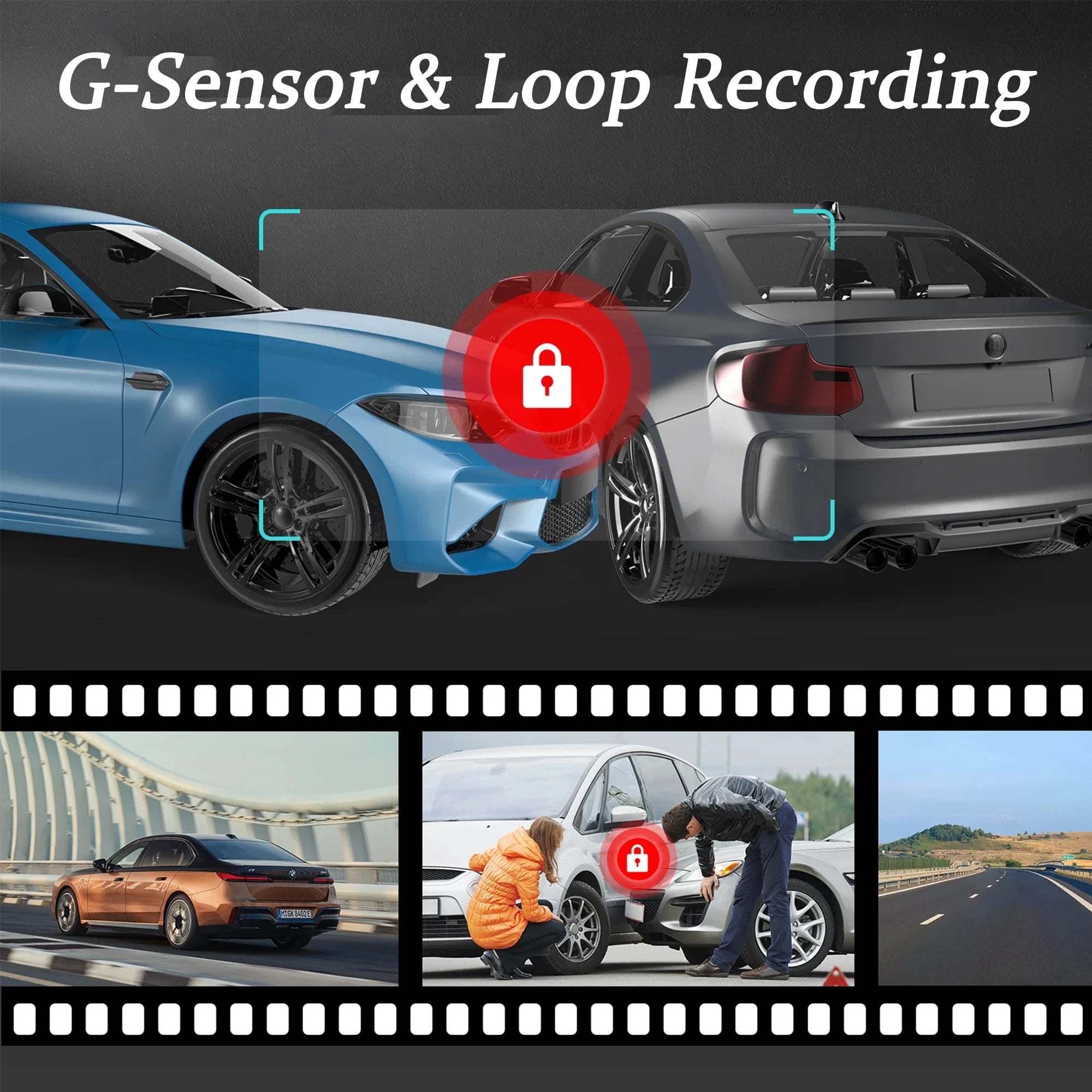 Dual Lens FHD Dash Cam Cabin View Night Vision Recorder