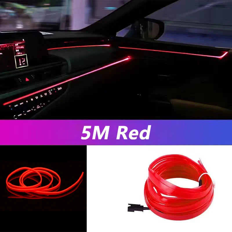 5M USB Neon Strip Light for Car Interior Ambience