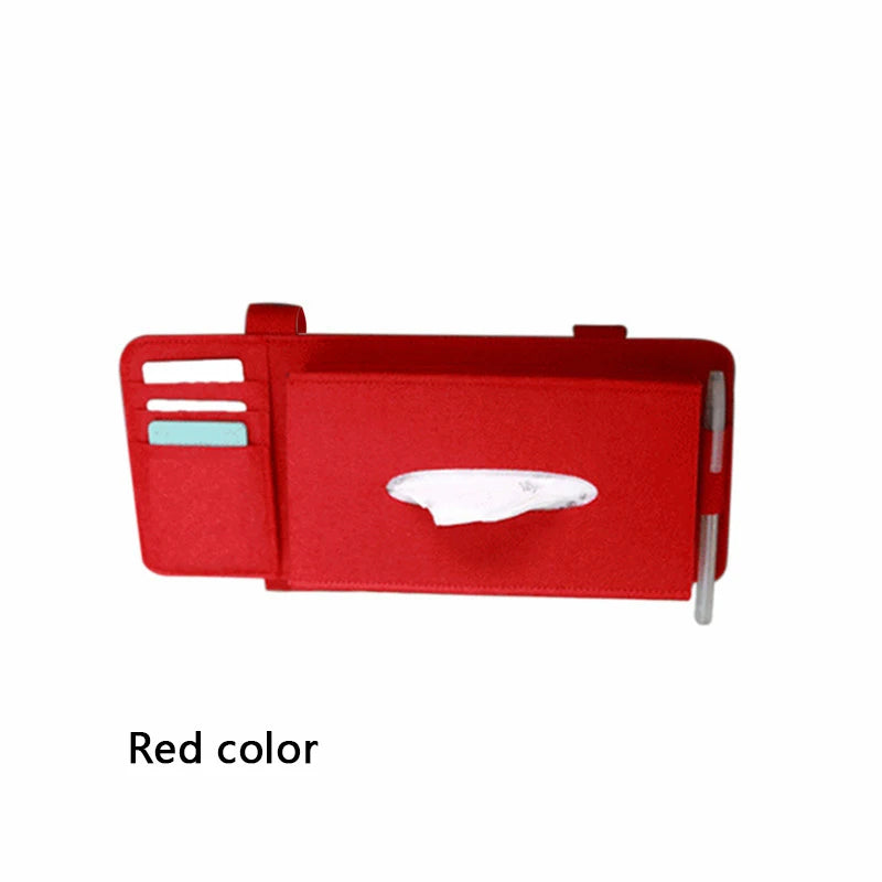 Car Visor Tissue Holder with Card and Pen Slots