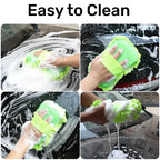 Scratch-Free Microfiber Car Wash Sponge Mitt with Hand Strap