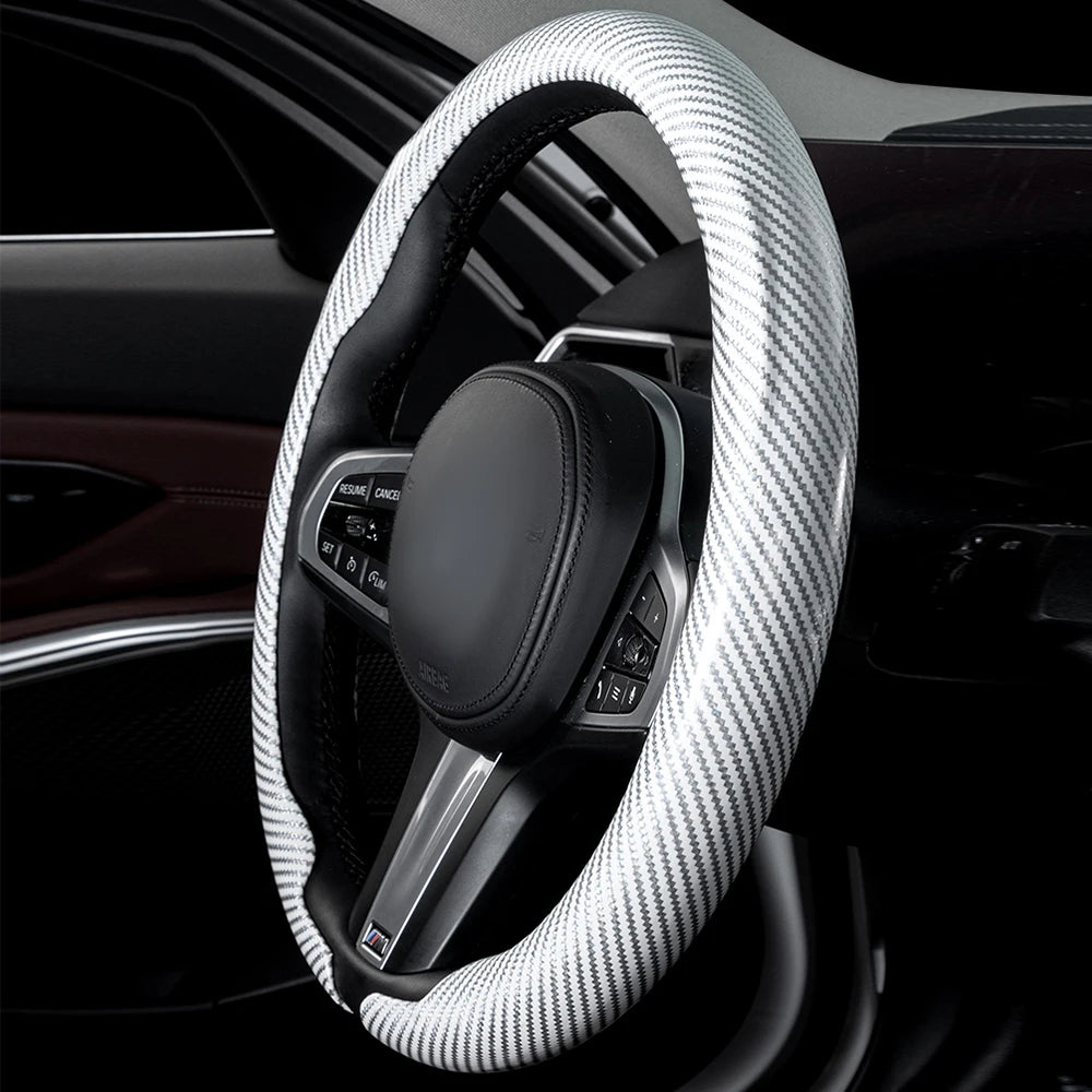 Premium Universal Carbon Fiber Steering Wheel Cover