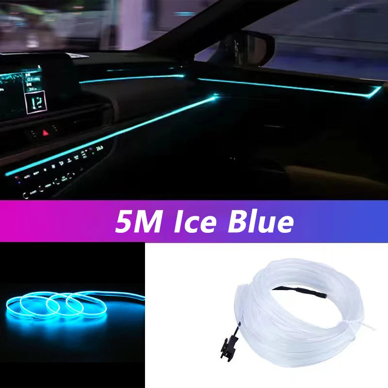 5M USB Neon Strip Light for Car Interior Ambience