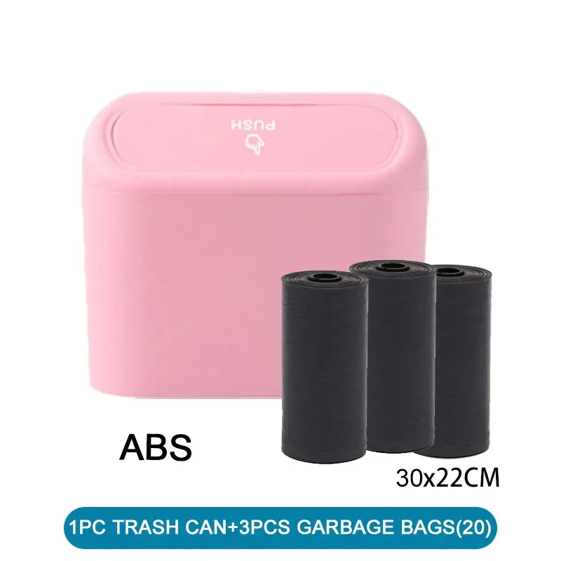 Leakproof Car Trash Can with Lid + Refill Bags