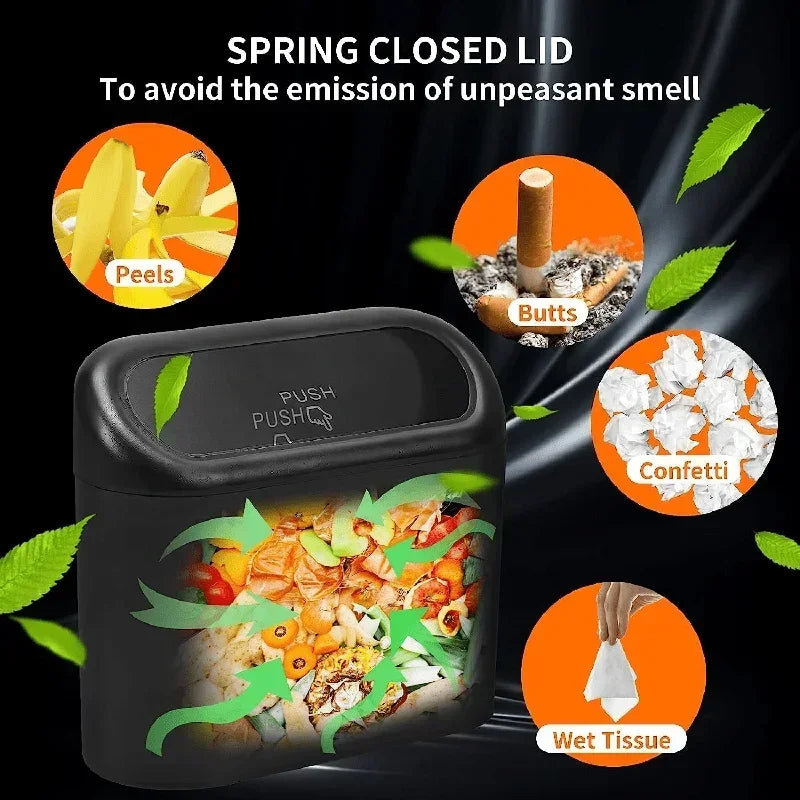 Leakproof Car Trash Can with Lid + Refill Bags