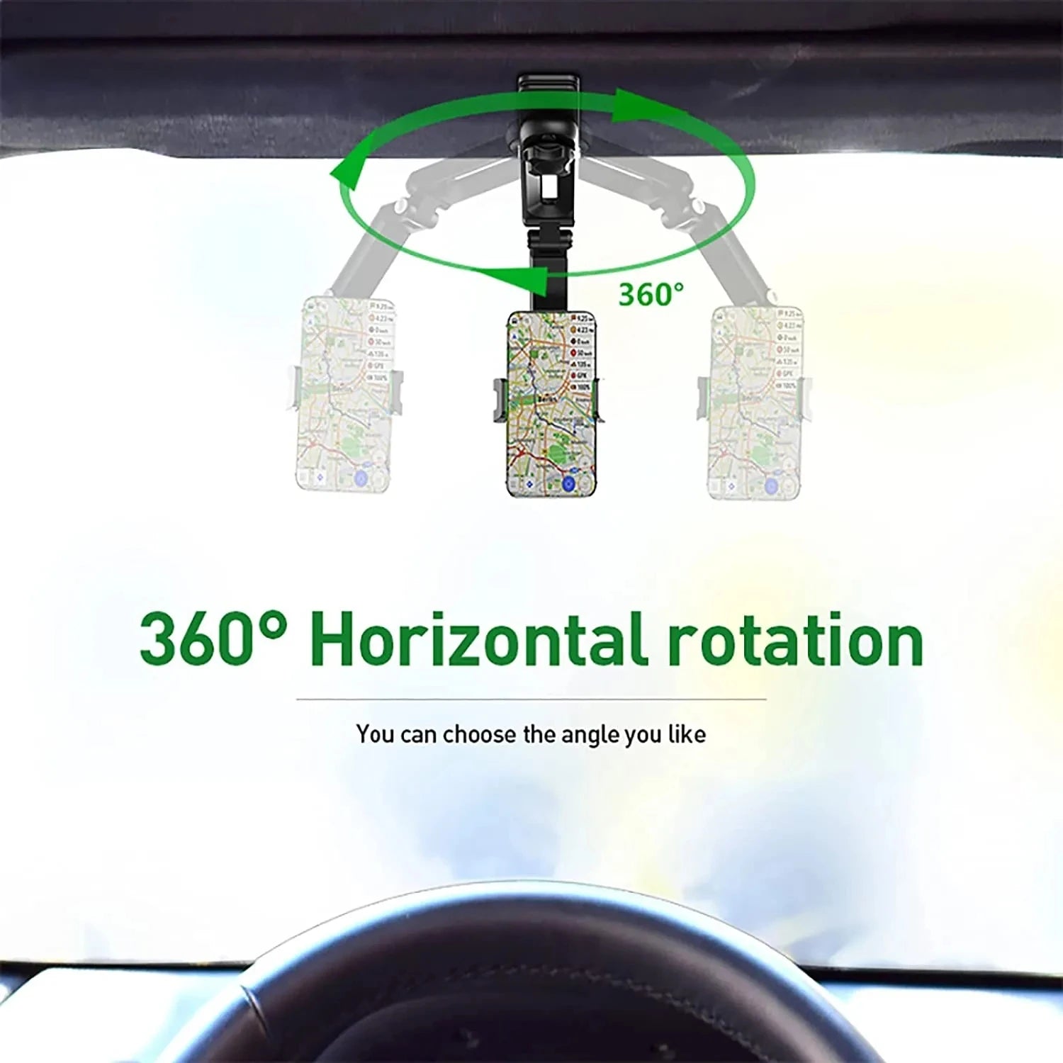 Sun Visor Phone Mount with Adjustable Arm