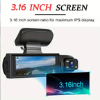 Dual Lens FHD Dash Cam Cabin View Night Vision Recorder