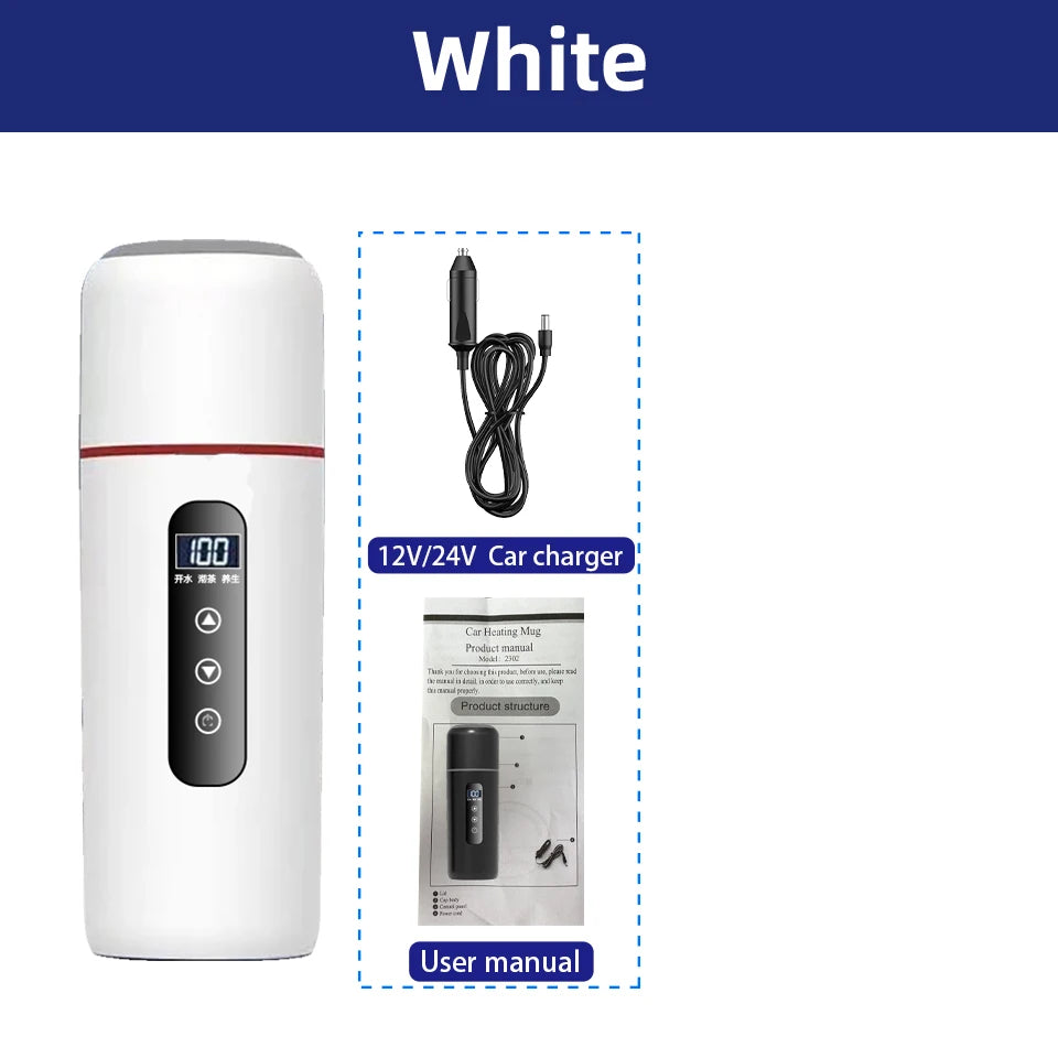 Portable 12V 24V Stainless Steel Car Kettle 500ml