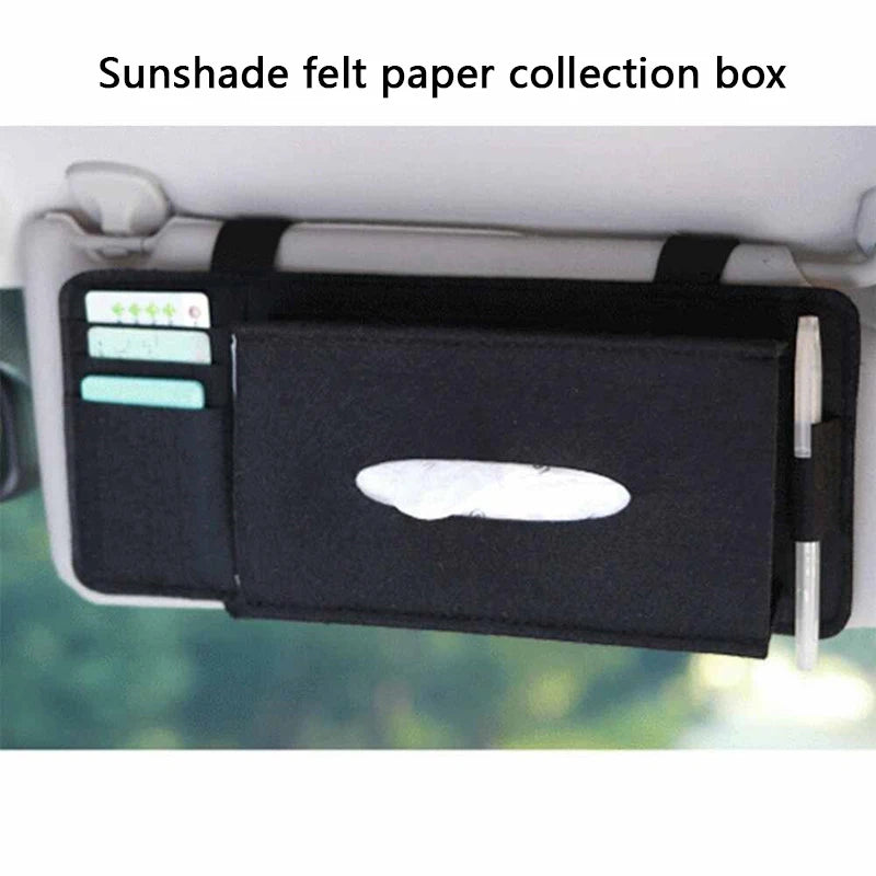 Car Visor Tissue Holder with Card and Pen Slots