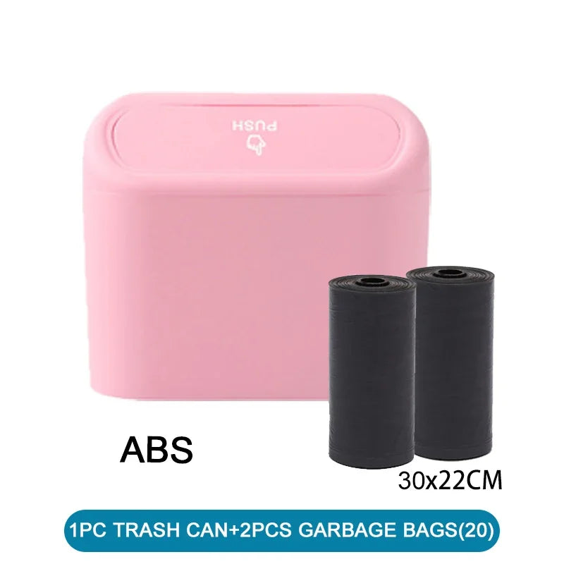 Leakproof Car Trash Can with Lid + Refill Bags