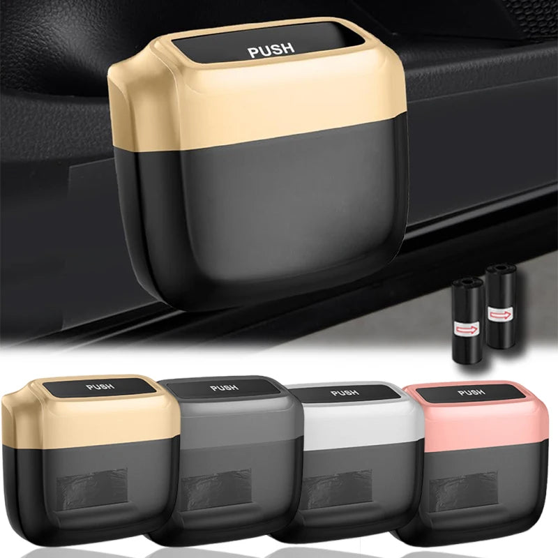 Mini Car Trash Can with Press-Open Lid