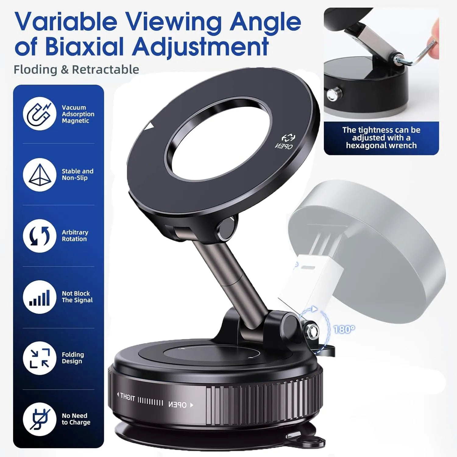 Vacuum Suction Magnetic Phone Mount