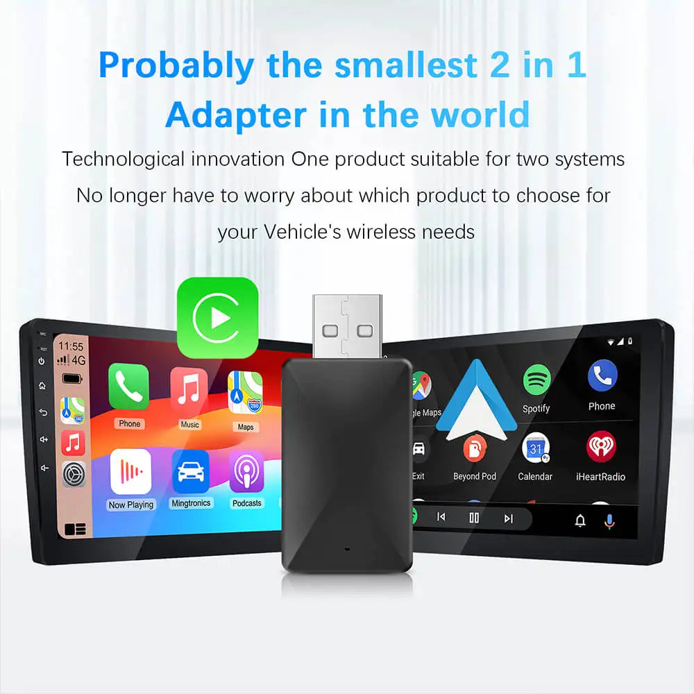 2-in-1 Wireless CarPlay & Android Auto Adapter