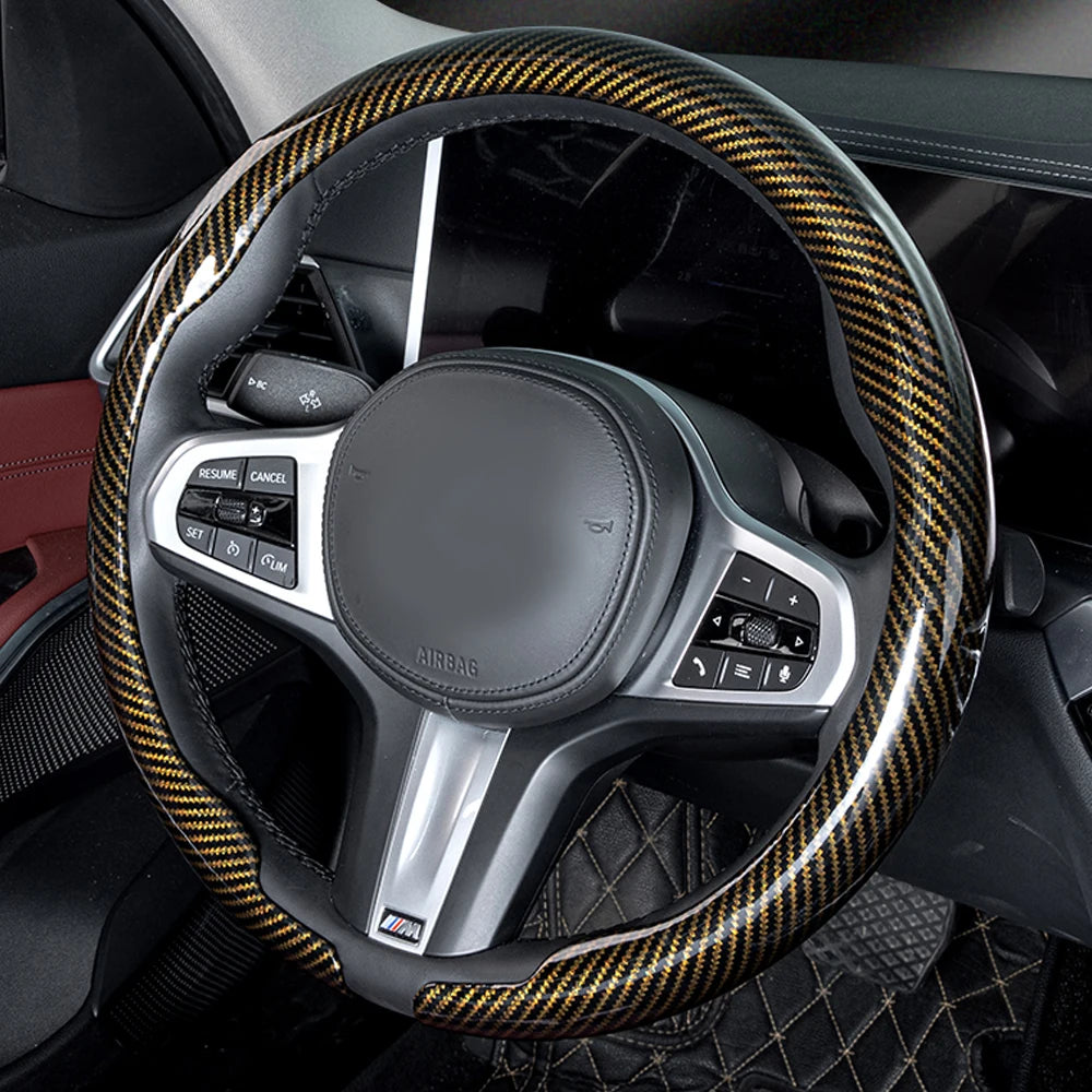 Premium Universal Carbon Fiber Steering Wheel Cover